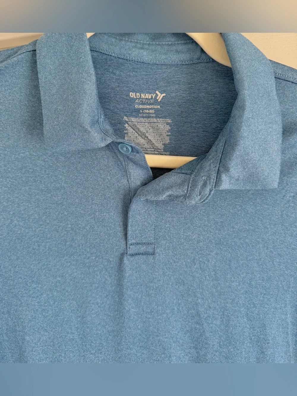 Like New! Old Navy Light Blue Cloud Motion Active Polo Short Sleeve Shirt - Sz L